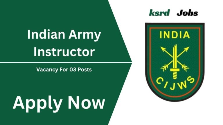Indian Army Instructor Vacancy For 03 Posts